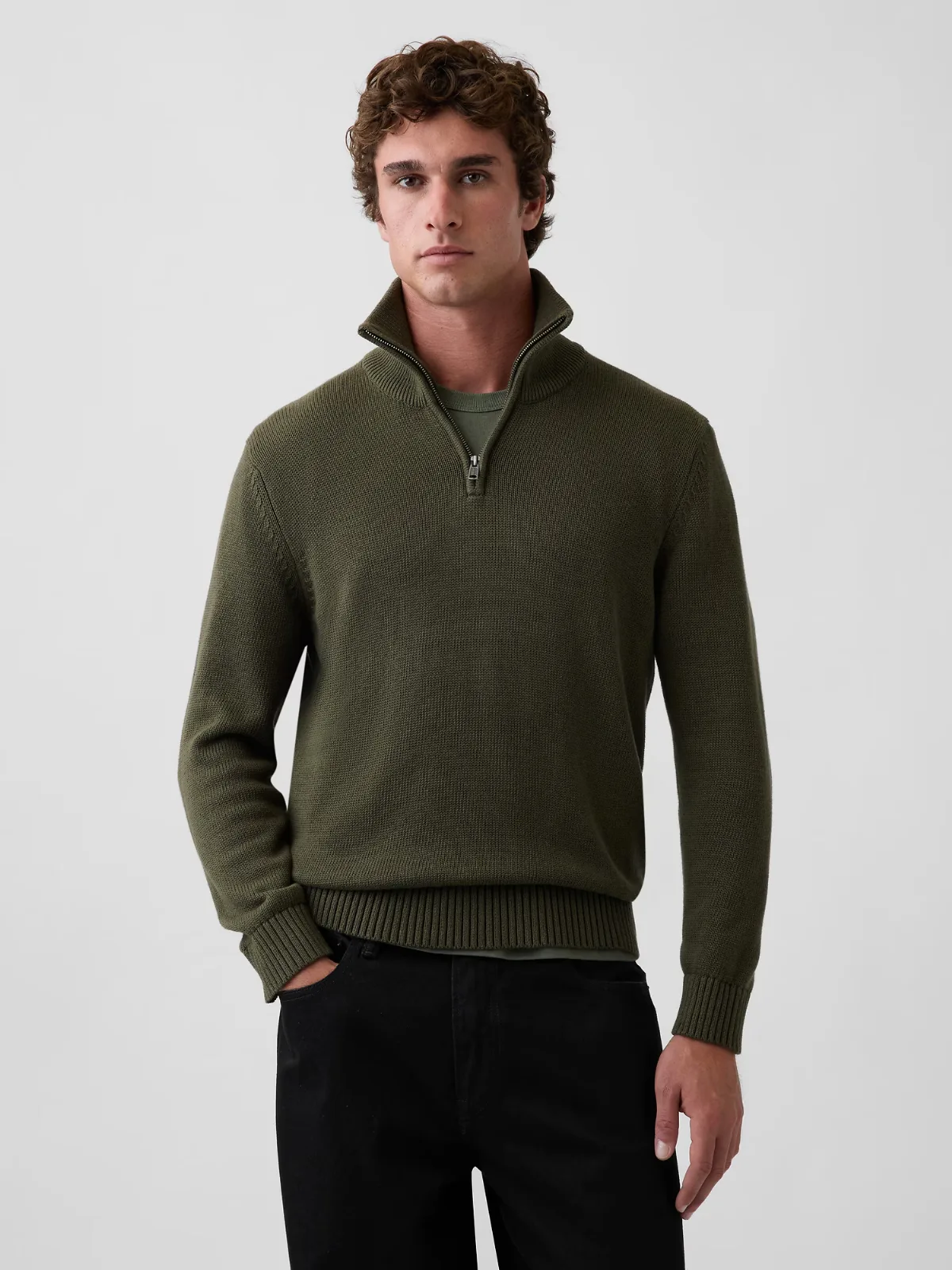 Relaxed Quarter-Zip Sweater