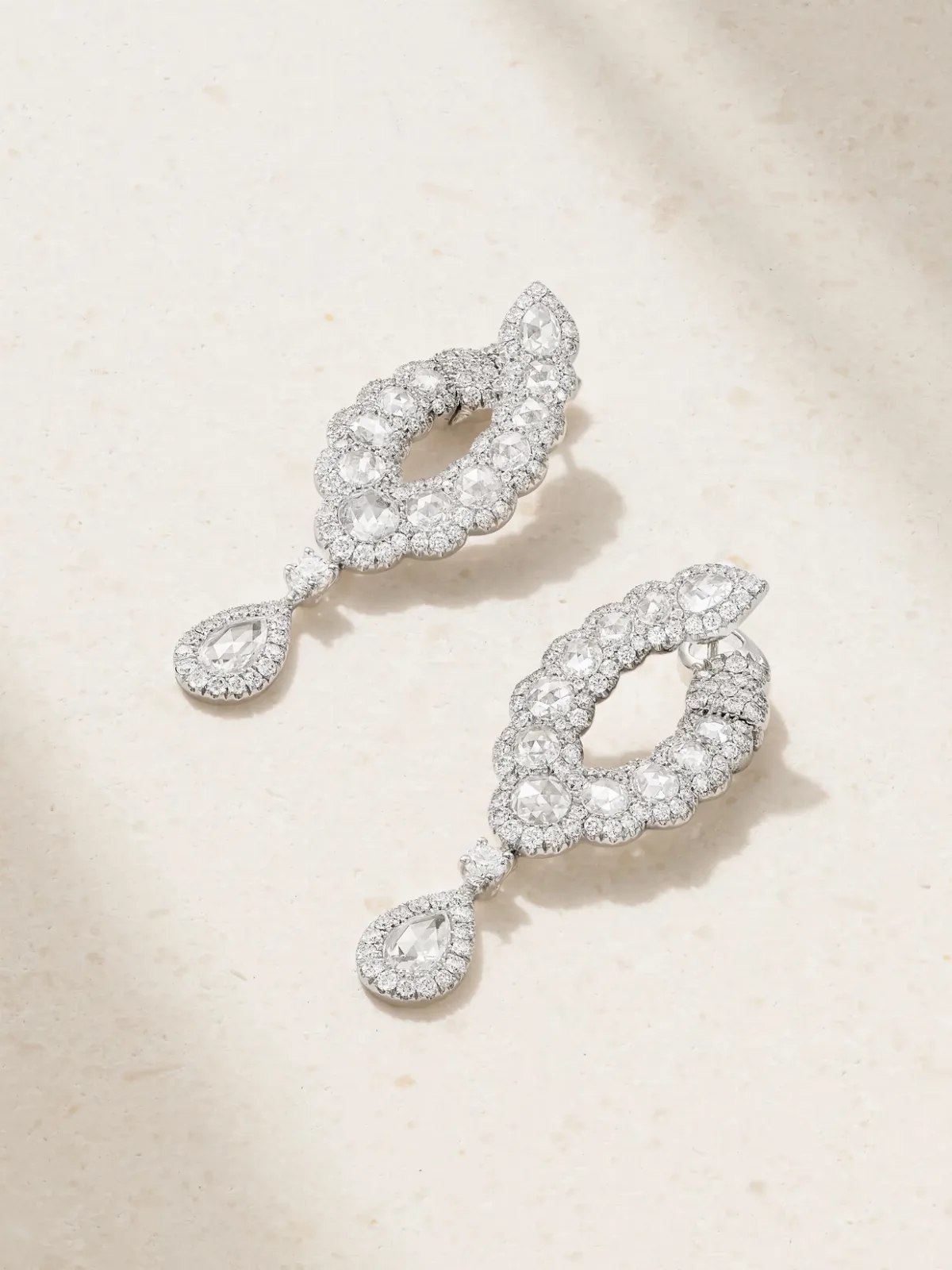 - Mandorla 18-karat White Gold Diamond Hoop Earrings -