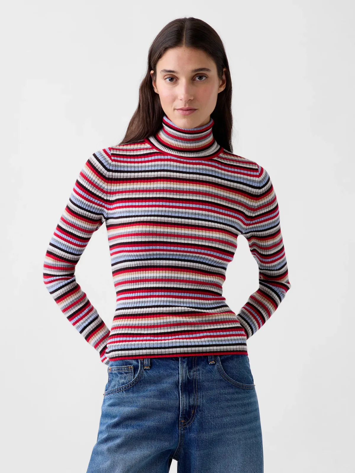 Lightweight CashSoft Rib Turtleneck Sweater