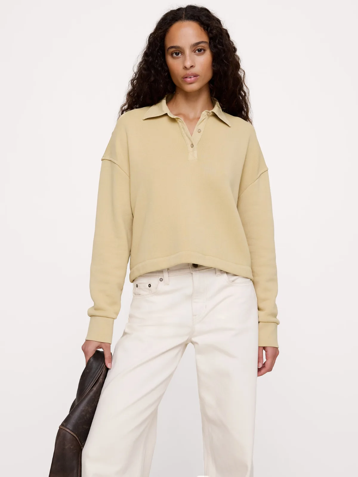 French Terry Polo Shirt Sweatshirt