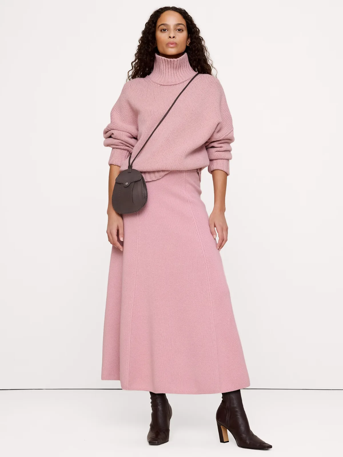 Wool-Cotton Maxi Sweater Skirt