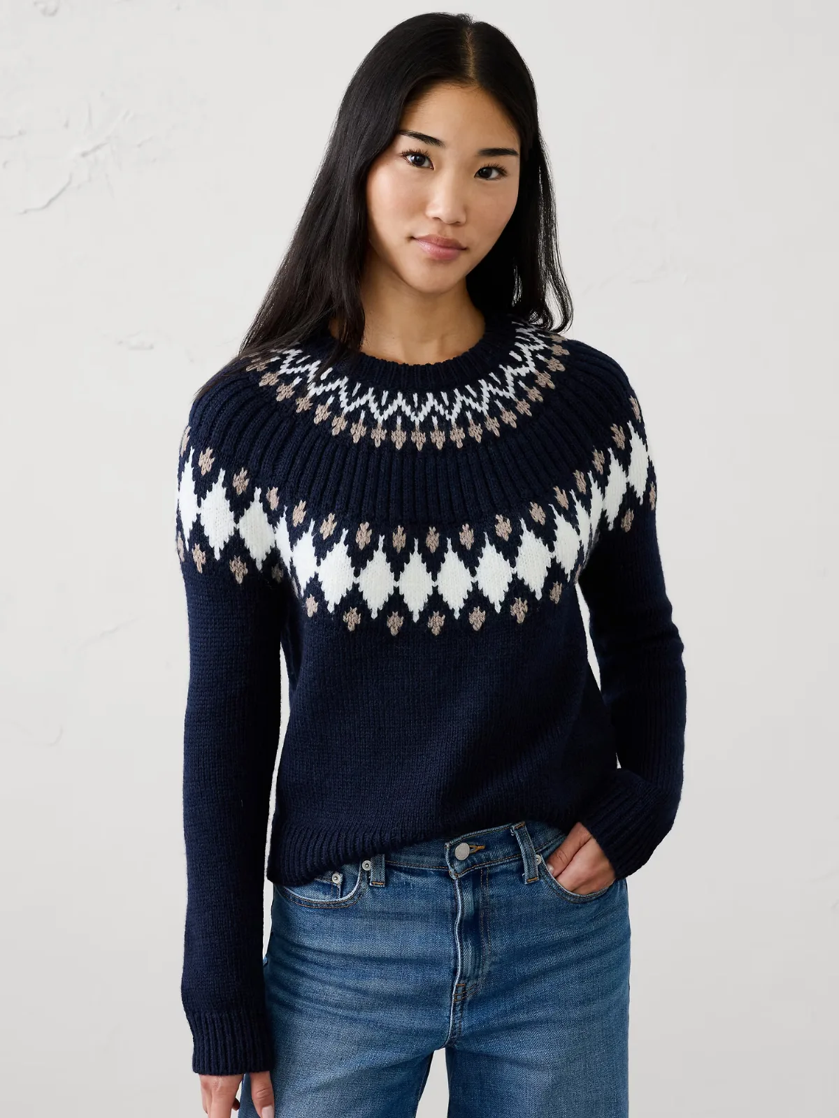Fair Isle Ribbed Sweater