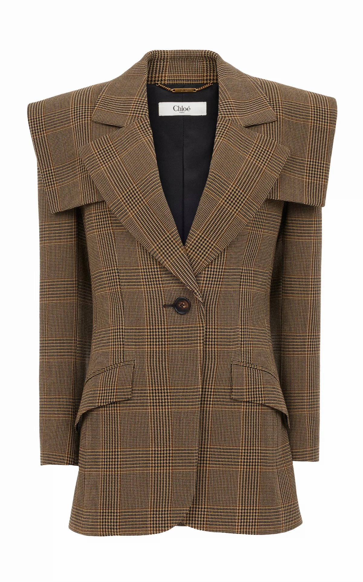 Single-Breasted Tailored Wool Jacket