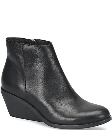 Nina Leather Sculpted Wedge Booties by Sofft