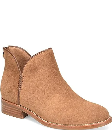 Desi Aqua Collection Suede Water-Resistant Whipstitch Booties by Sofft