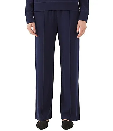 Coordinating Drawstring Pintuck Straight Leg Sweatpants by Karen Kane