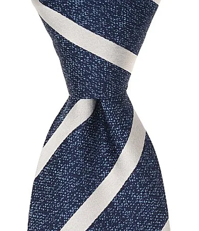 Bedes Striped Traditional Silk Tie by Thomas Pink