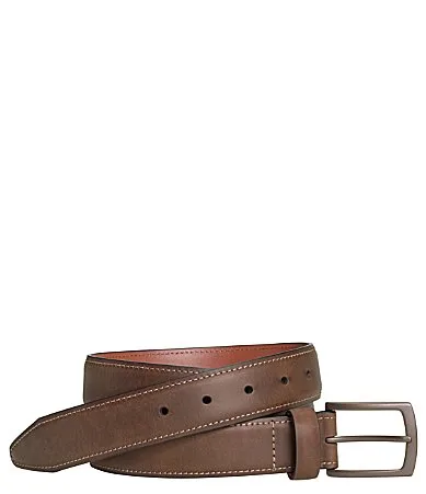 Distressed Oiled Leather Casual Belt by Johnston & Murphy