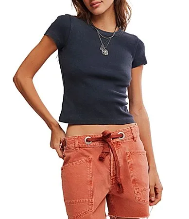 We the Free Atlas Crew Neck Short Sleeve Tee by Free People