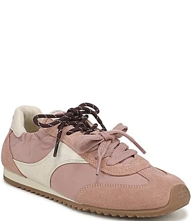 Ivanna Nylon and Suede Lace Up Sneakers