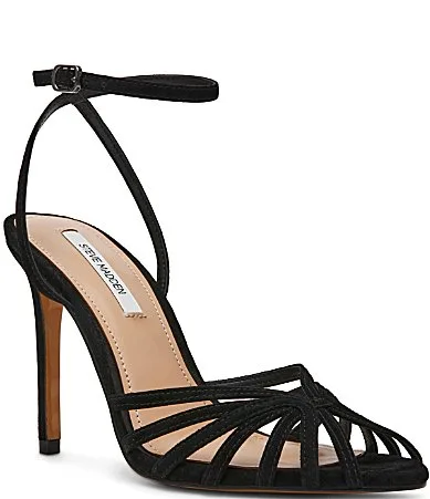 Mizuna Suede Strappy Stiletto Dress Sandals by Steve Madden