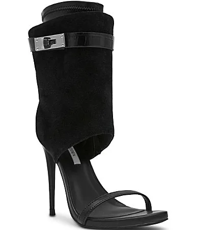 Cosmic Suede Stiletto Dress Sandals by Steve Madden