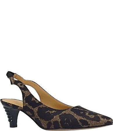 Jeyora Leopard Print Pointed Toe Slingback Pumps by J. Renee