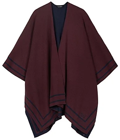 Lauren Ralph Lauren Border Script Logo Ruana by Ralph Lauren