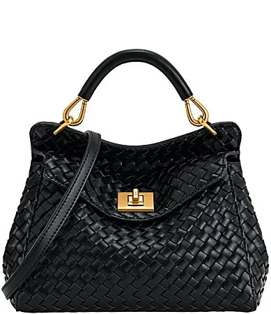 Lucia Classic Top Handle Woven Turnlock Crossbody Bag by Jw Pei