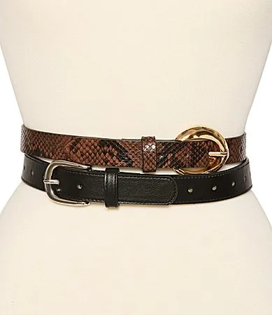 Organic Buckle Croco 2 for 1 Belt Set by Dillards