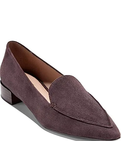 Beatrice Suede Pointed Toe Loafers by COLE HAAN