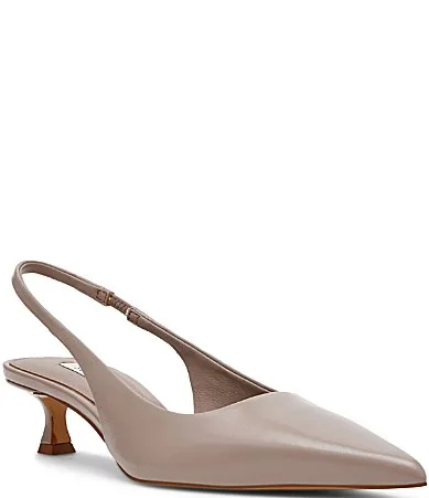 Kathy Leather Slingback Kitten Heel Pumps by Steve Madden