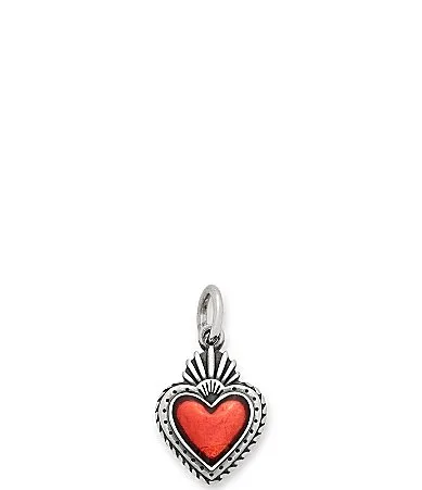 Enamel Sacred Heart Sterling Silver Charm