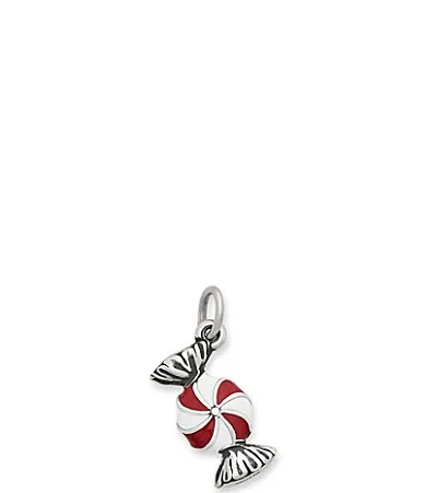 Enamel Peppermint Holiday Sterling Silver Charm
