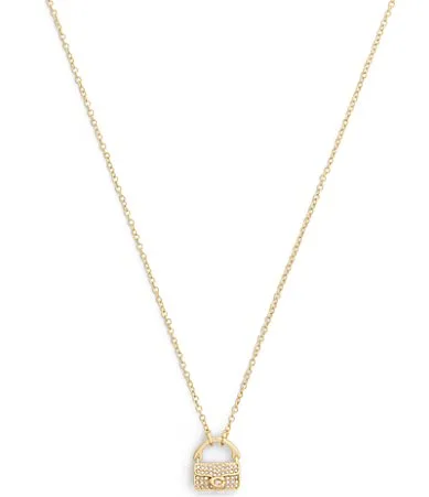 Iconic Charms Pavé Handbag Short Pendant Necklace by Coach