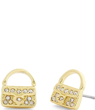 Iconic Charms Pavé Handbag Stud Earrings by Coach