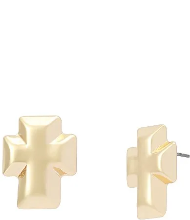 Robert Lee Morris Soho Archival Cross Stud Earrings by Lee