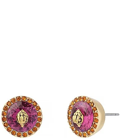 Kurt Geiger London Signature Eagle Resin Round Gemstone Stud Earrings by Kurt Geiger