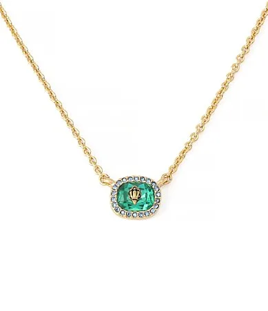 Kurt Geiger London Signature Eagle Resin Square Gemstone Short Pendant Necklace by Kurt Geiger