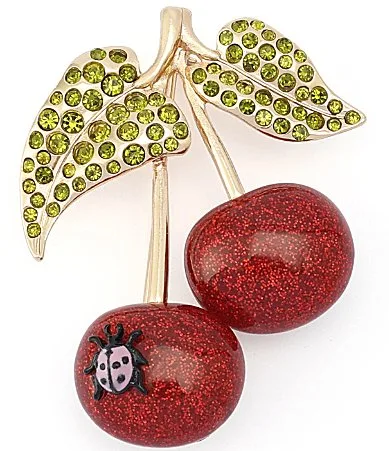 Betseys Cherry Cluster Brooch by Betsey Johnson