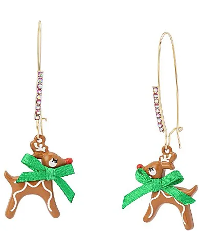 Christmas Deer Dangle Drop Earrings