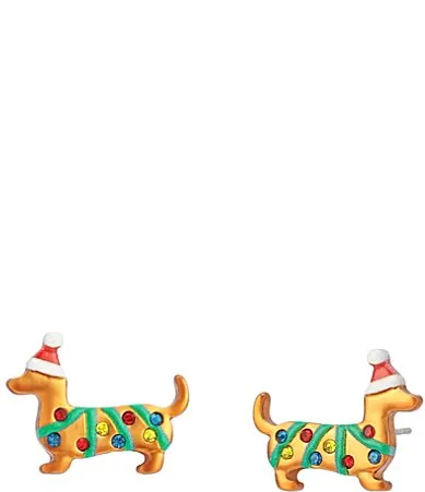 Christmas Lights Dachshund Stud Earrings