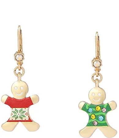 Christmas Gingerbread Drop Earrings