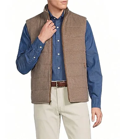 Channel Quilted Wool Blend Vest