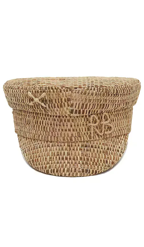 Monogram Embellished Baker Boy Cap by Ruslan Baginskiy
