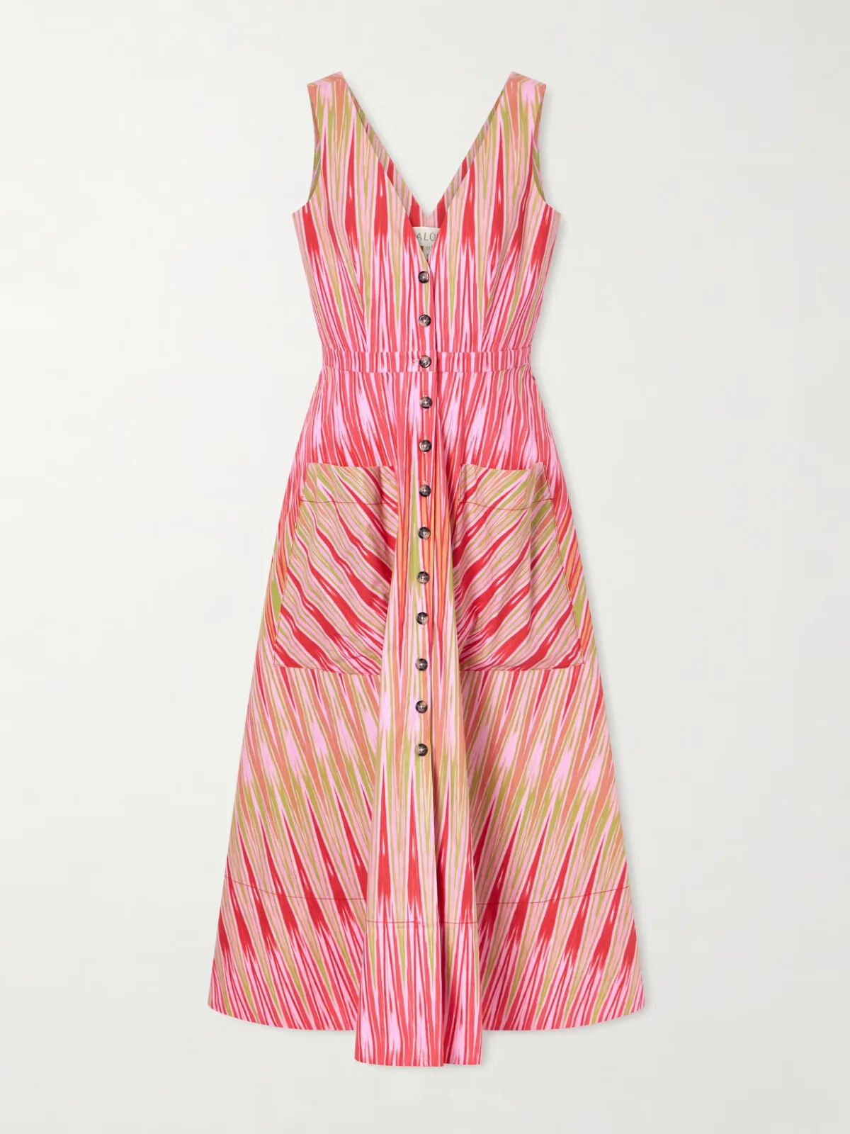 - Zoey Printed Cotton-poplin Midi Dress -