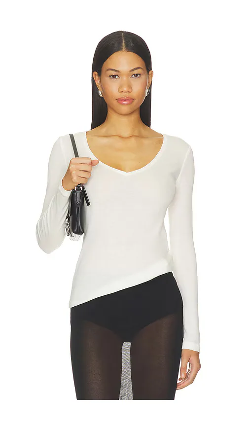 Sheer V-Neck Tee