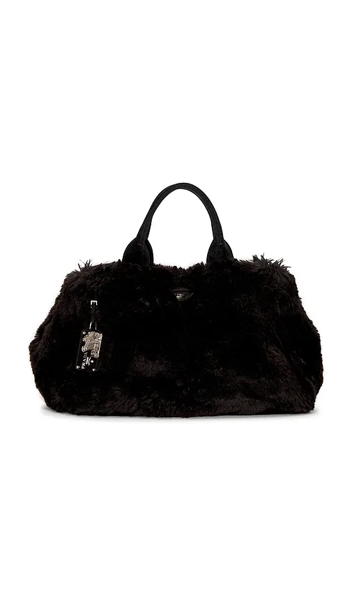 Prada Fur Canapa Tote Bag by Fwrd Renew