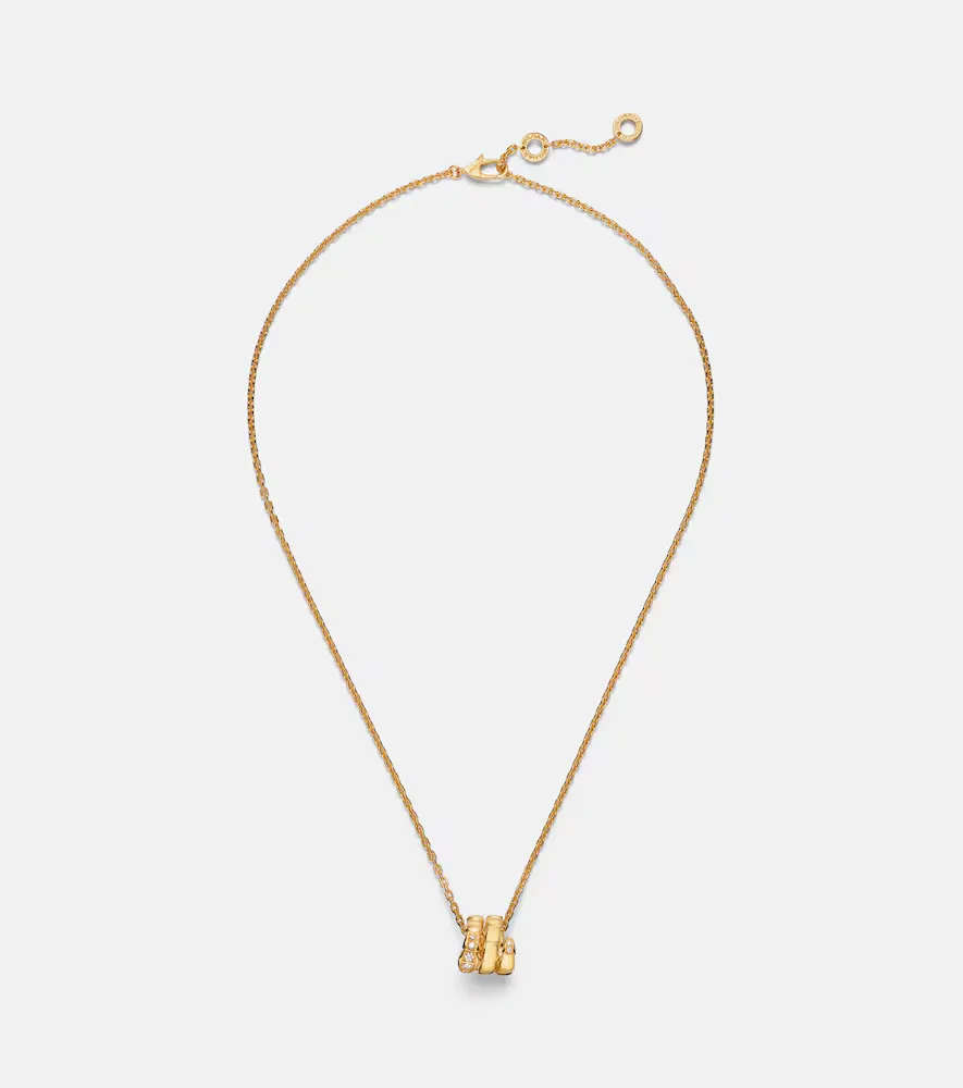 Serpenti Viper 18kt Gold Pendant Necklace with Diamonds