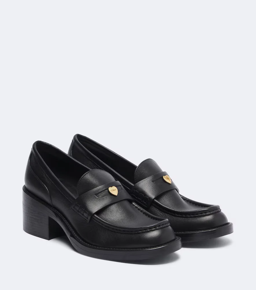 Dakota Leather Loafer Pumps by Chloé