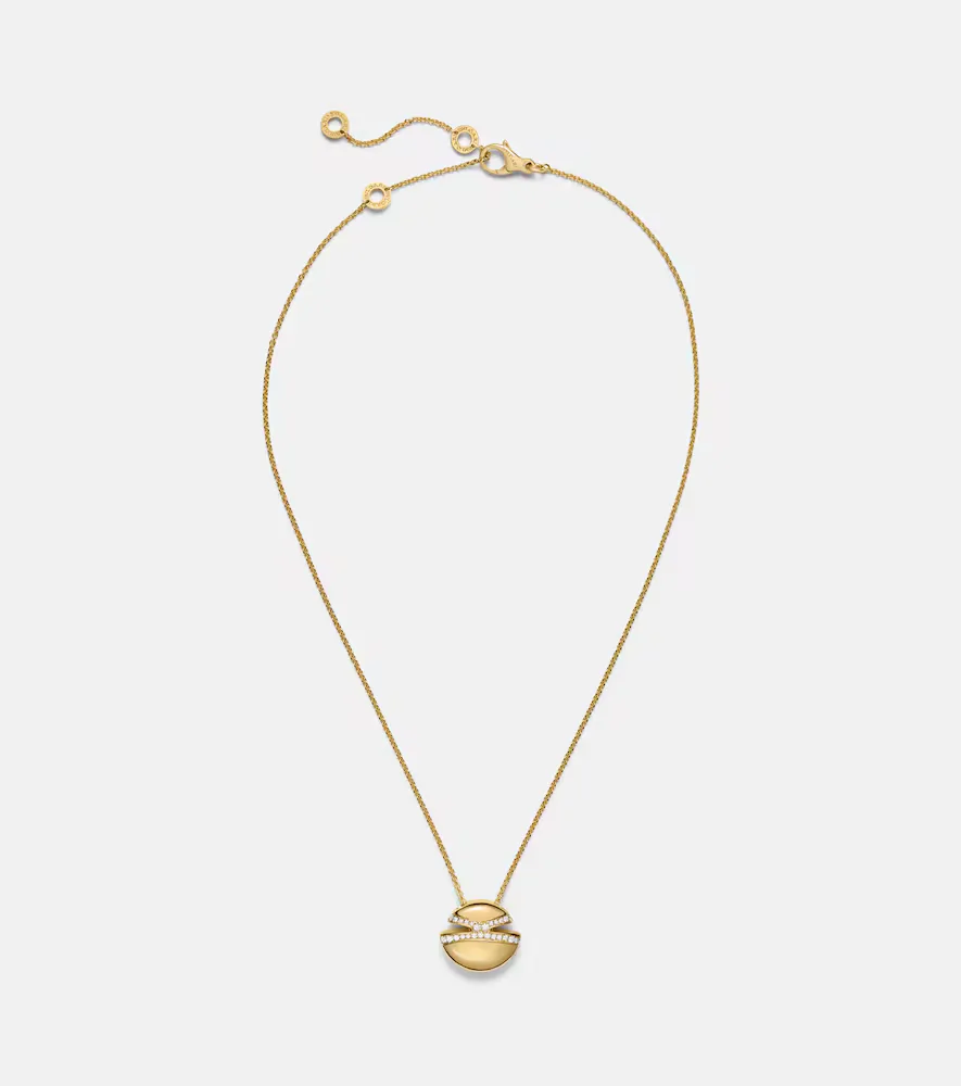 Bvlgari Cabochon 18kt Gold Pendant Necklace with Diamonds