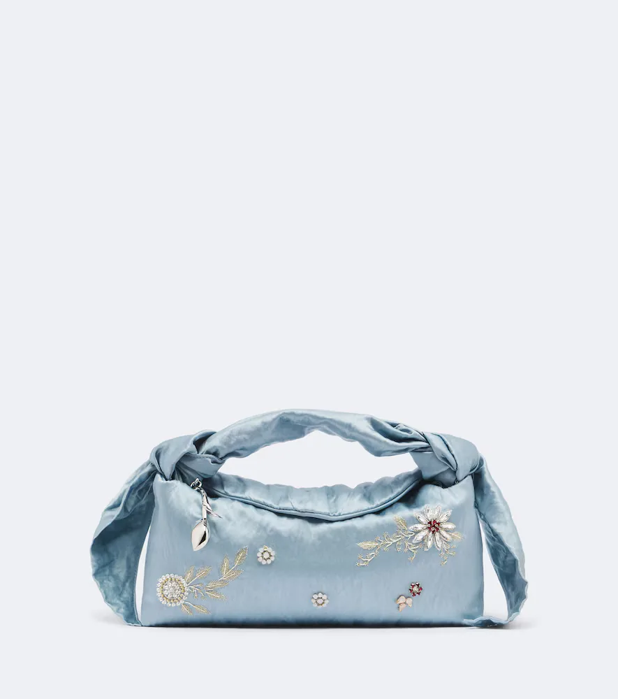 Bloom E/W Satin Top-Handle Bag by Erdem