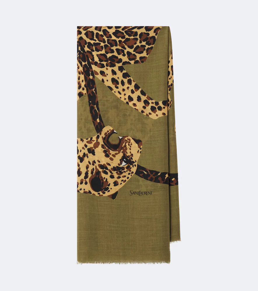 Printed Wool Scarf by Saint Laurent