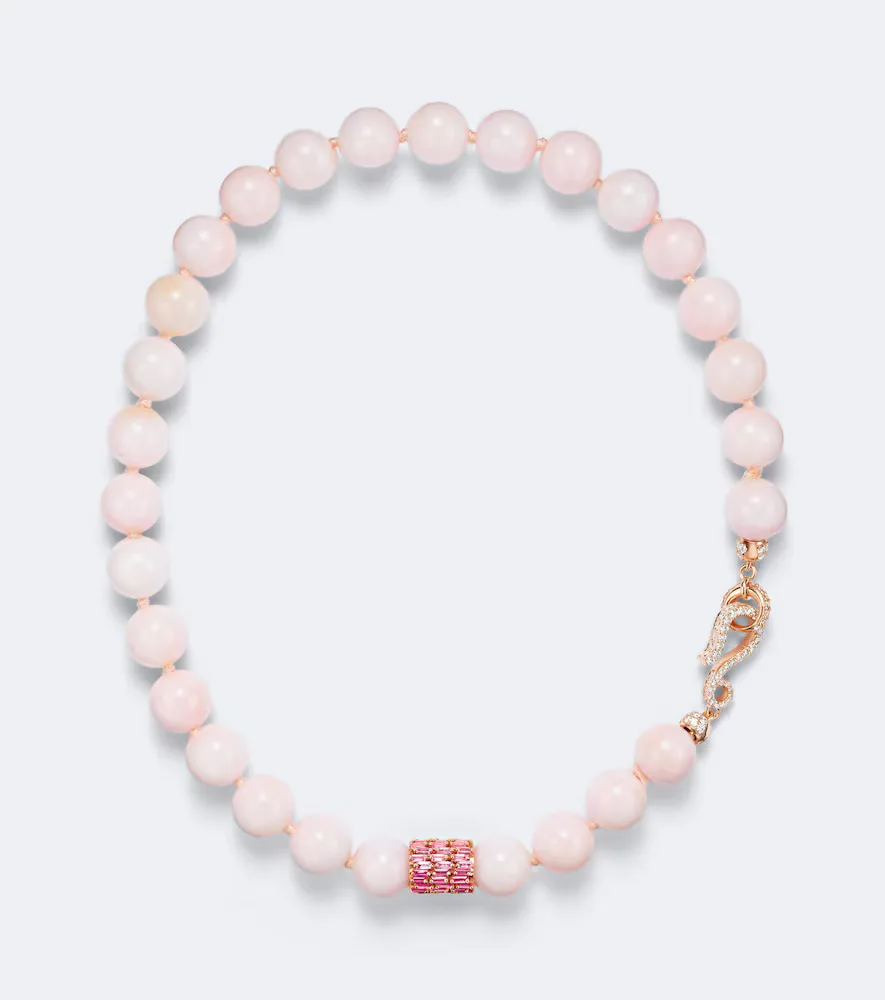 Infinite 18kt Rose Gold Beaded Necklace with Gemstones by Suzanne Kalan