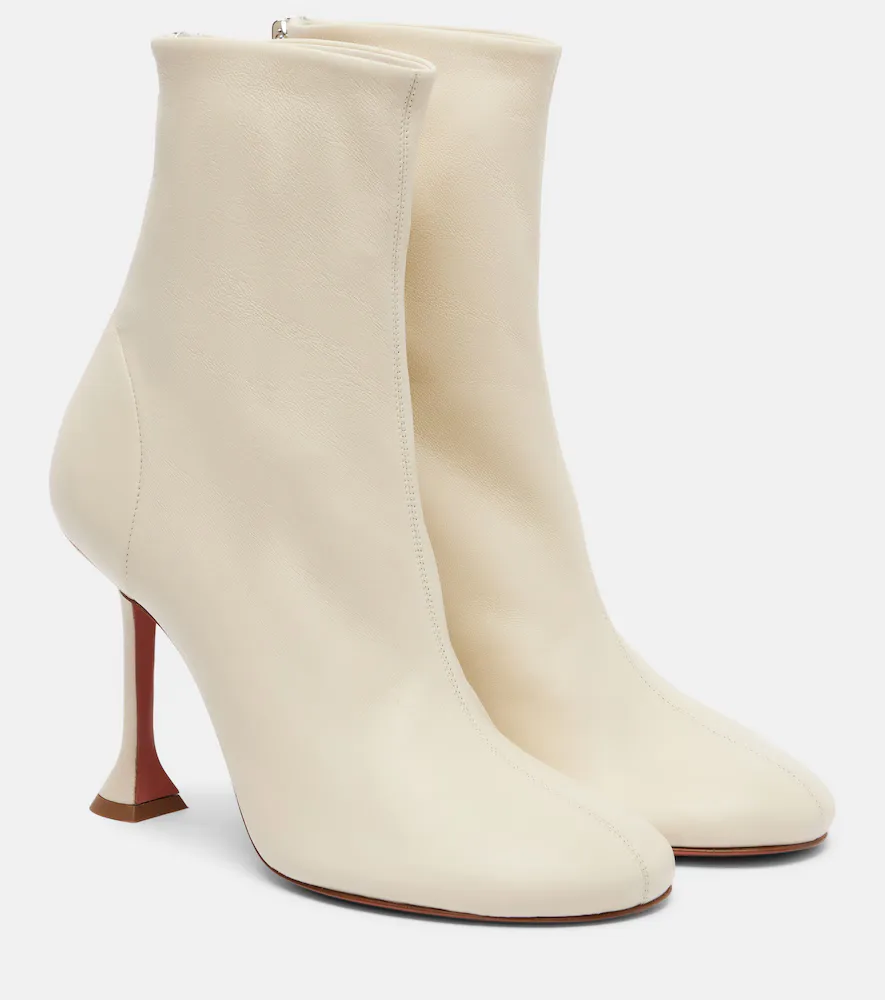 Iris 95 Leather Ankle Boots by Amina Muaddi