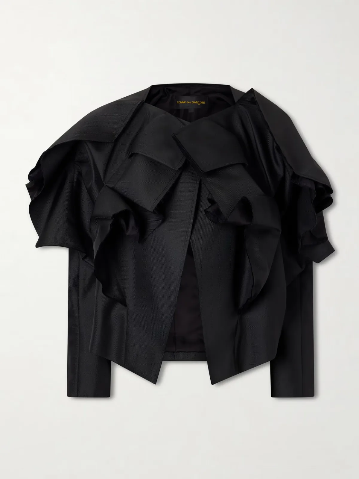 - Ruffled Frayed Gabardine Jacket -