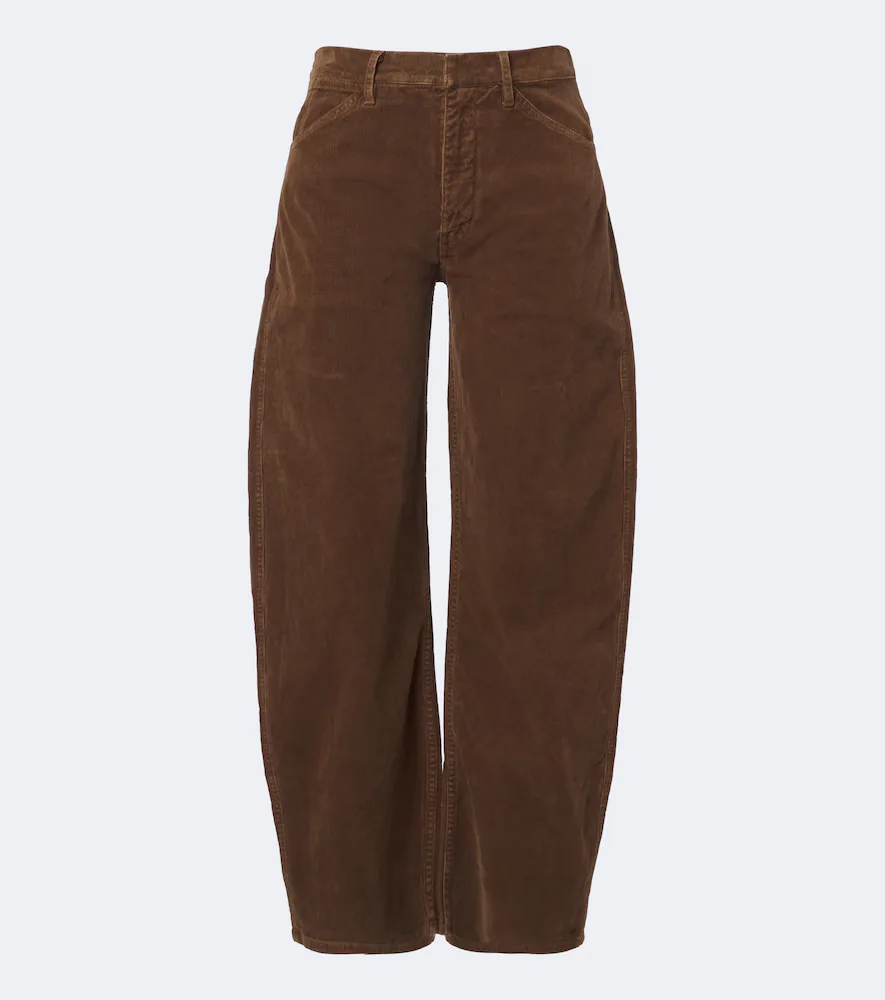 Tribeca Corduroy Barrel-Leg Pants