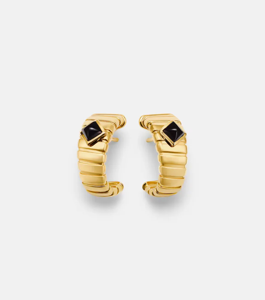 Bvlgari Tubogas 18kt Gold Earrings with Onyx by BVLGARI