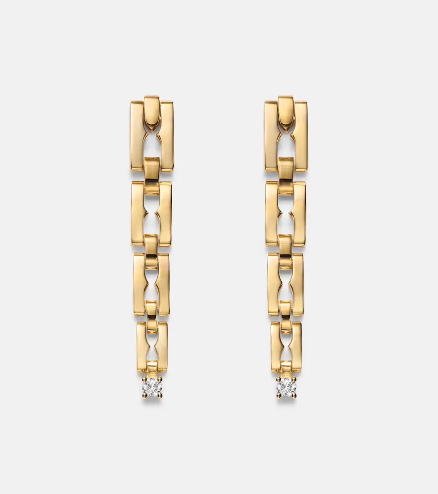 B.zero1 18kt Gold Drop Earrings with Diamonds by BVLGARI