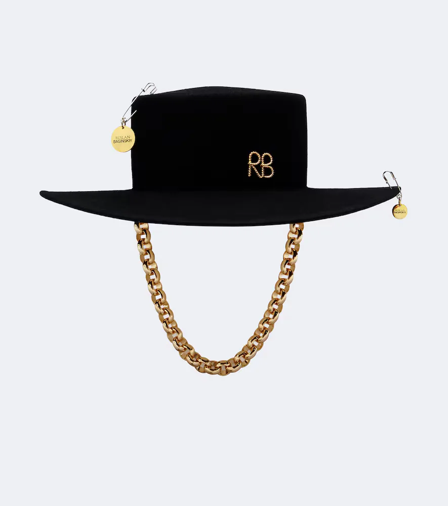 Chain-Detail Wool Felt Fedora by Ruslan Baginskiy